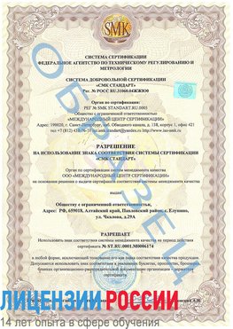 Образец разрешение Урень Сертификат ISO 22000
